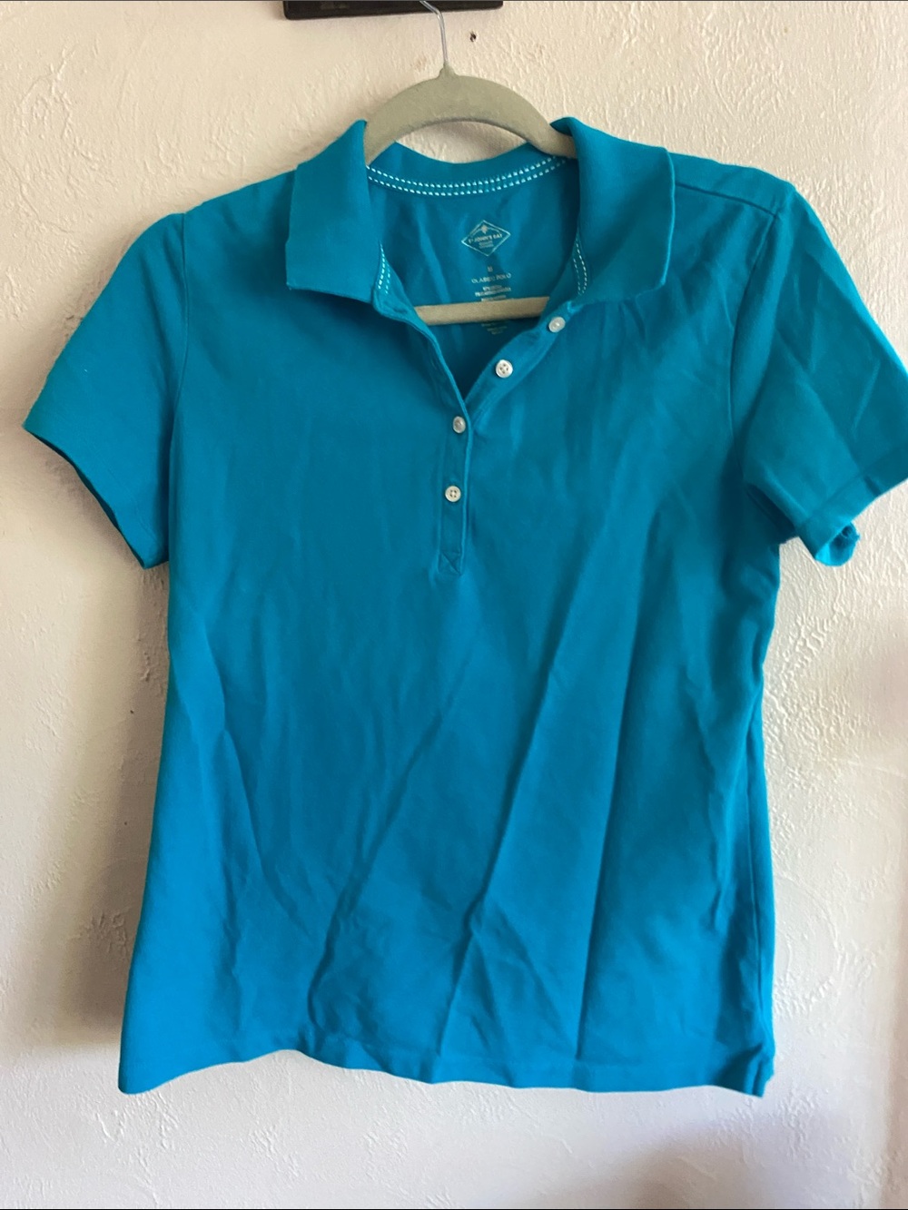 Saint John's Bay Active Teal Short-Sleeve Polo